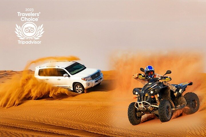 Experience the thrill of dune bashing and ATV rides across the stunning Arabian sands topped off with mesmerizing live shows and a sumptuous BBQ dinner under the stars.